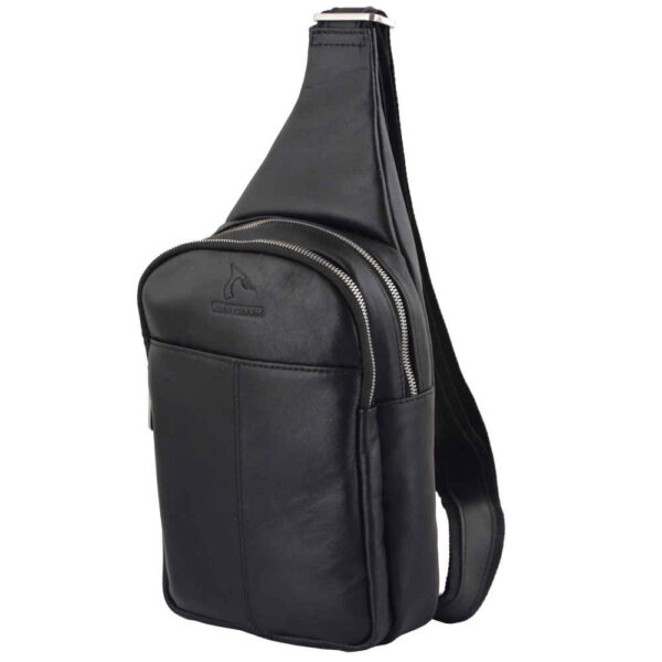 حقيبة كتف سحابية جلدية فاخرة مصنوعة يدويًا موديل بارز