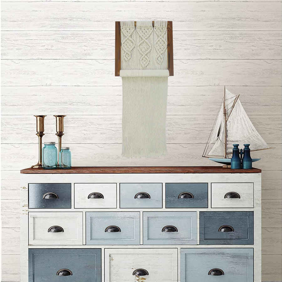 نسيج مكرامية للتعليق على الحائط بأسلوب البوهيمي ليلاك