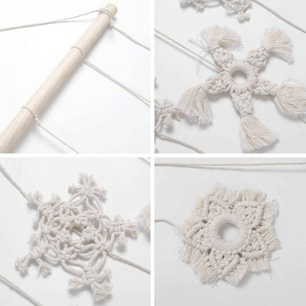 نسيج مكرامية للتعليق على الحائط بأسلوب البوهيمي ثلج