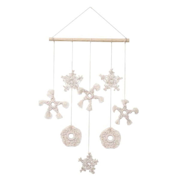 نسيج مكرامية للتعليق على الحائط بأسلوب البوهيمي ثلج