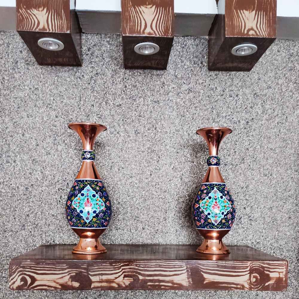 مزهرية نحاسية زخرفية بميناكاري إيراني هوما