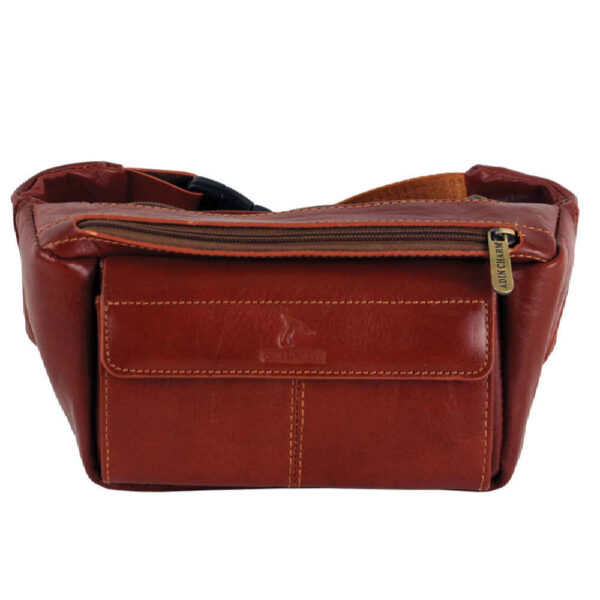 حقيبة خصر جلدية أصلية بحزام قابل للتعديل للاستخدام اليومي