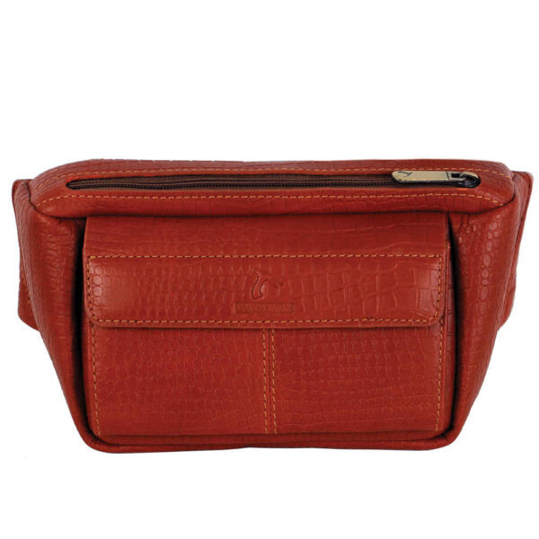 حقيبة خصر جلدية أصلية بحزام قابل للتعديل - إكسسوار أنيق للحمل اليومي