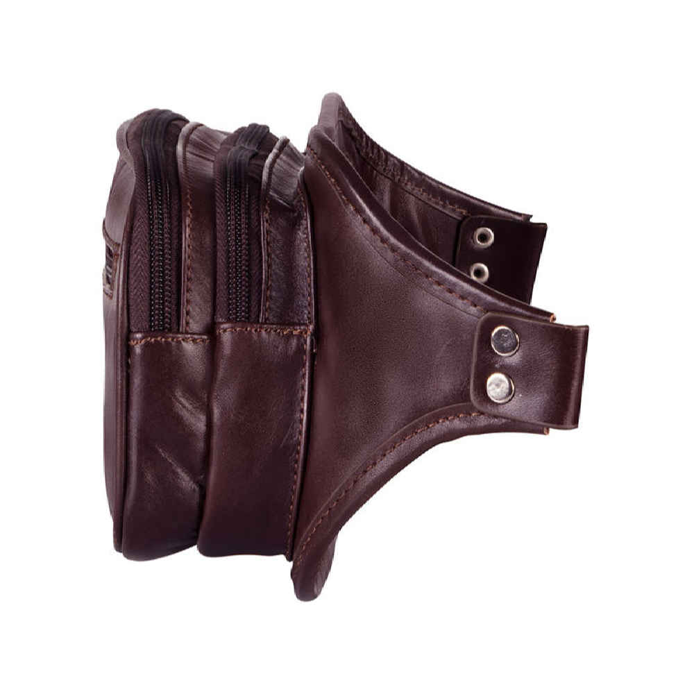 حقيبة خصر جلدية أصلية بحزام قابل للتعديل – بيان الموضة للحمل اليومي