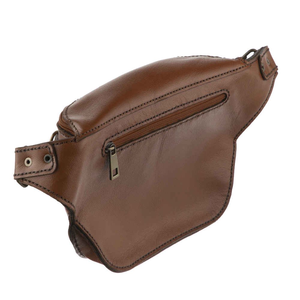 حقيبة خصر جلدية أصلية بحزام قابل للتعديل – بيان الموضة للرجال