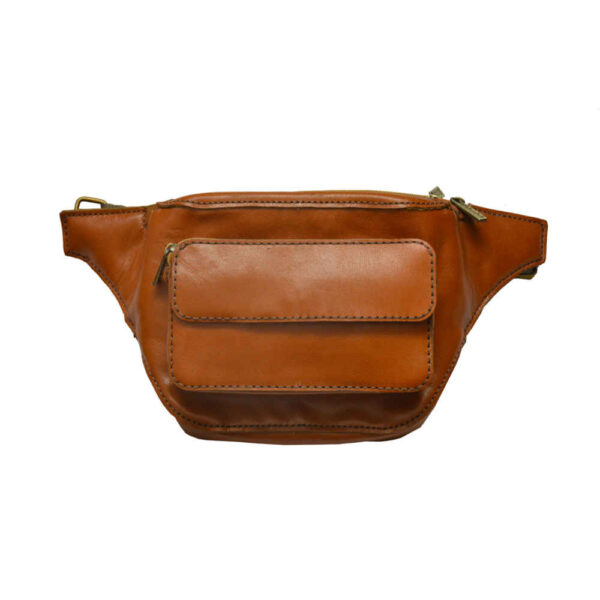 حقيبة خصر جلدية أصلية بحزام قابل للتعديل - بيان الموضة للنساء