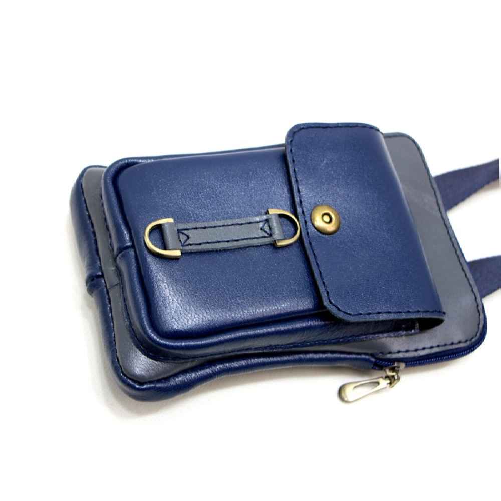 حقيبة خصر جلدية أصلية بحزام قابل للتعديل للرجال – الأساسيات اليومية