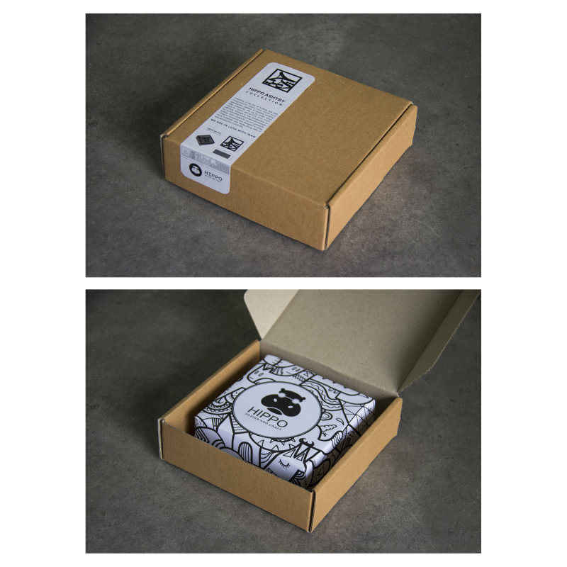 منفضة سجائر من الاسمنت الإيراني – شكل مربع عصري خط هِش