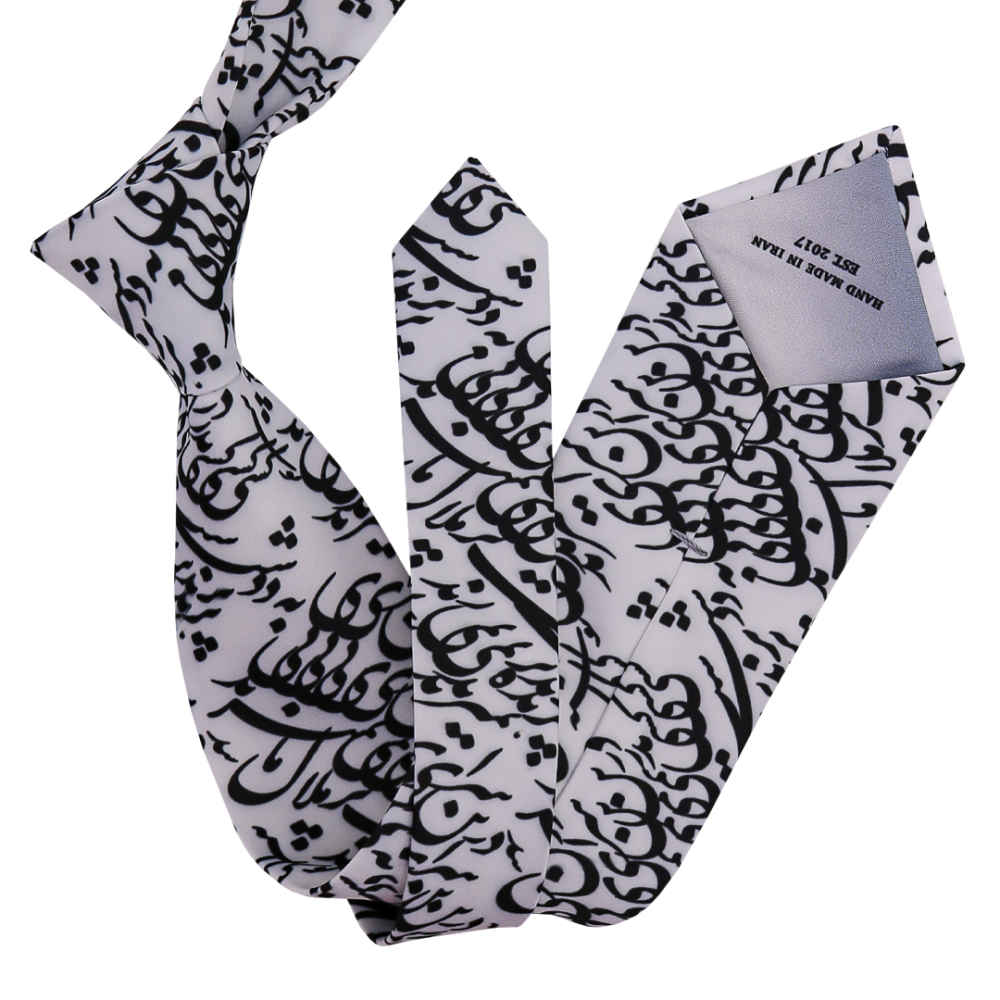 رباط عنق رجالي – قصيدة خط عربي مستوحاة من الفن الإيراني