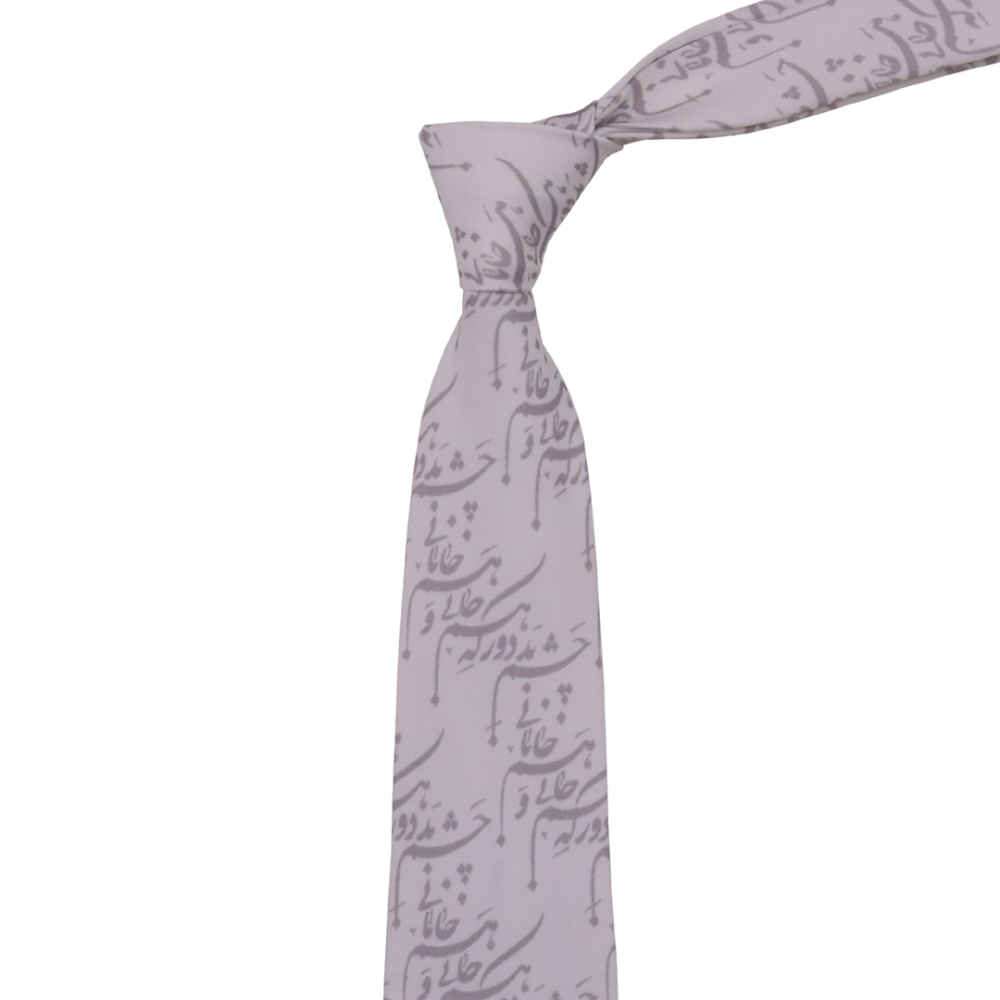 رباط عنق رجالي – خط عربي مستوحى من الفن الإيراني بأسلوب الشير