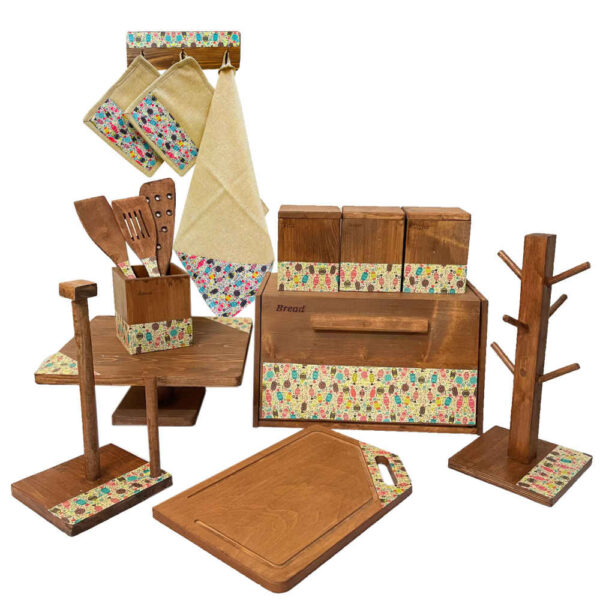 مجموعة أدوات مطبخ 16 قطعة طراز شوكولاتة