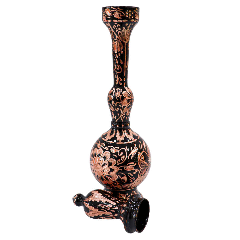 زجاجة نحاسية زخرفية محفورة يدويًا من إيران أصالة (2x)