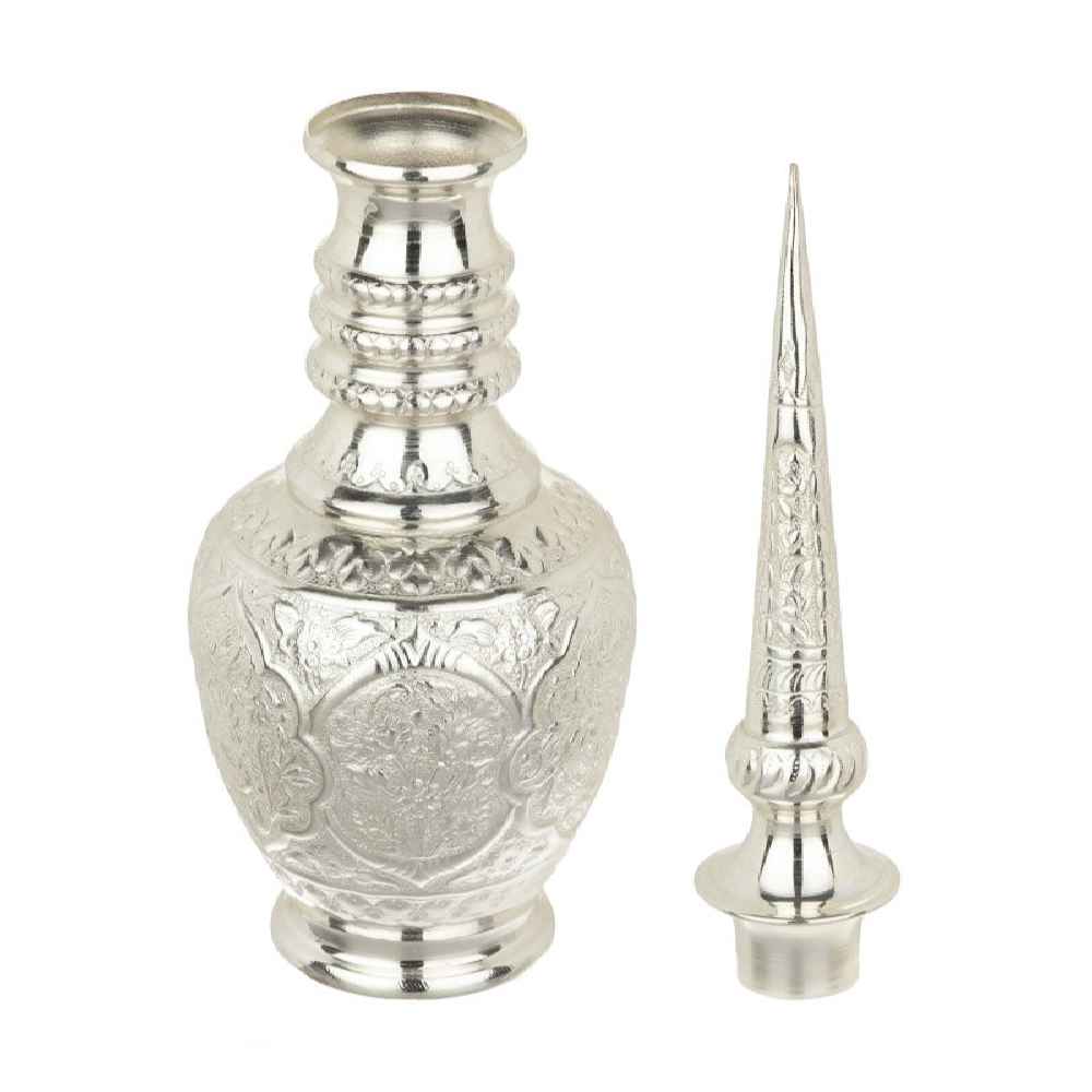 زجاجة نحاسية زخرفية محفورة يدويًا من إيران زينة (2x)