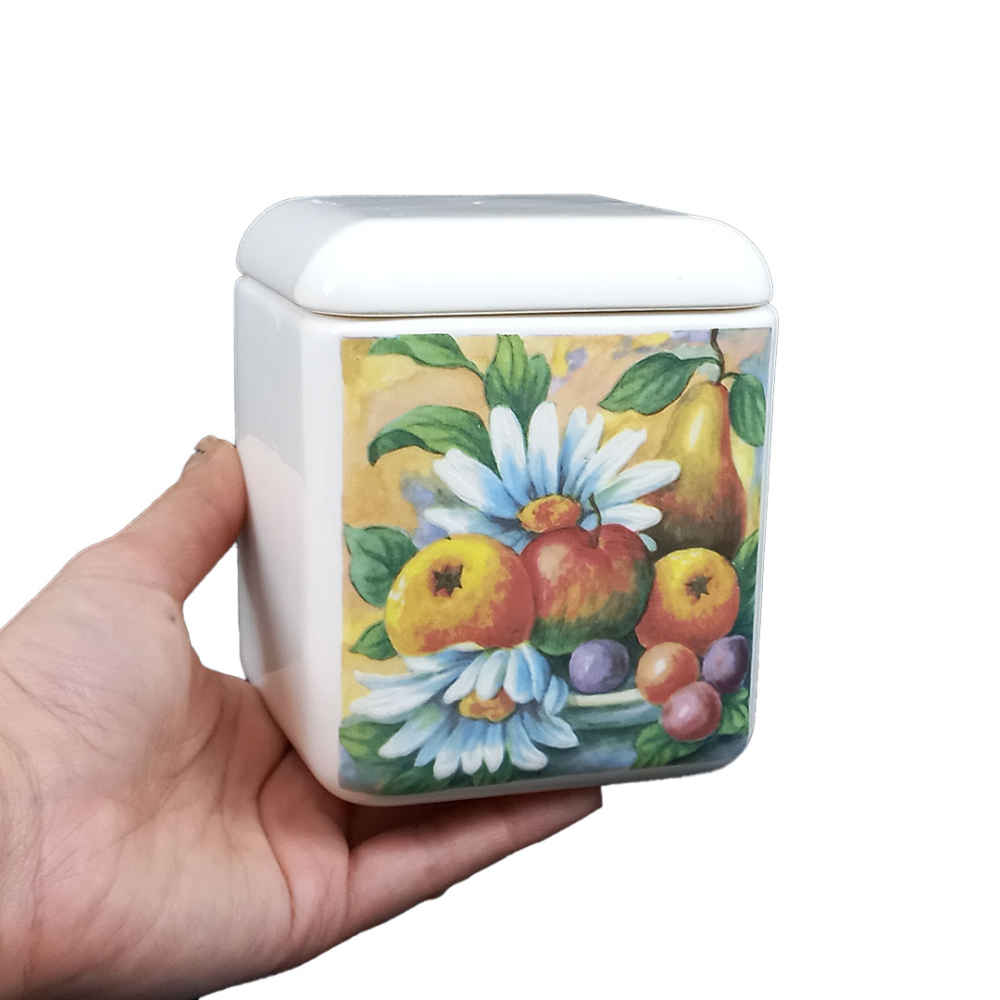 طقم علب سيراميك – مثالي لتخزين وتنظيم المطبخ، فواكه (3x)