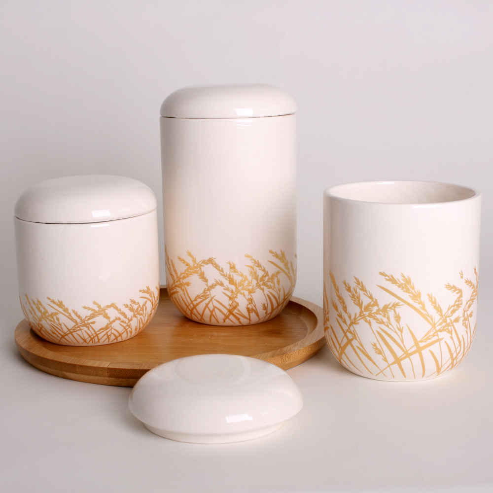طقم علب سيراميك – تخزين أنيق للقهوة والشاي والمزيد (3x)