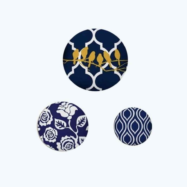 مجموعة من 3 أطباق فخار مزخرفة مرسومة يدوياً پرنده