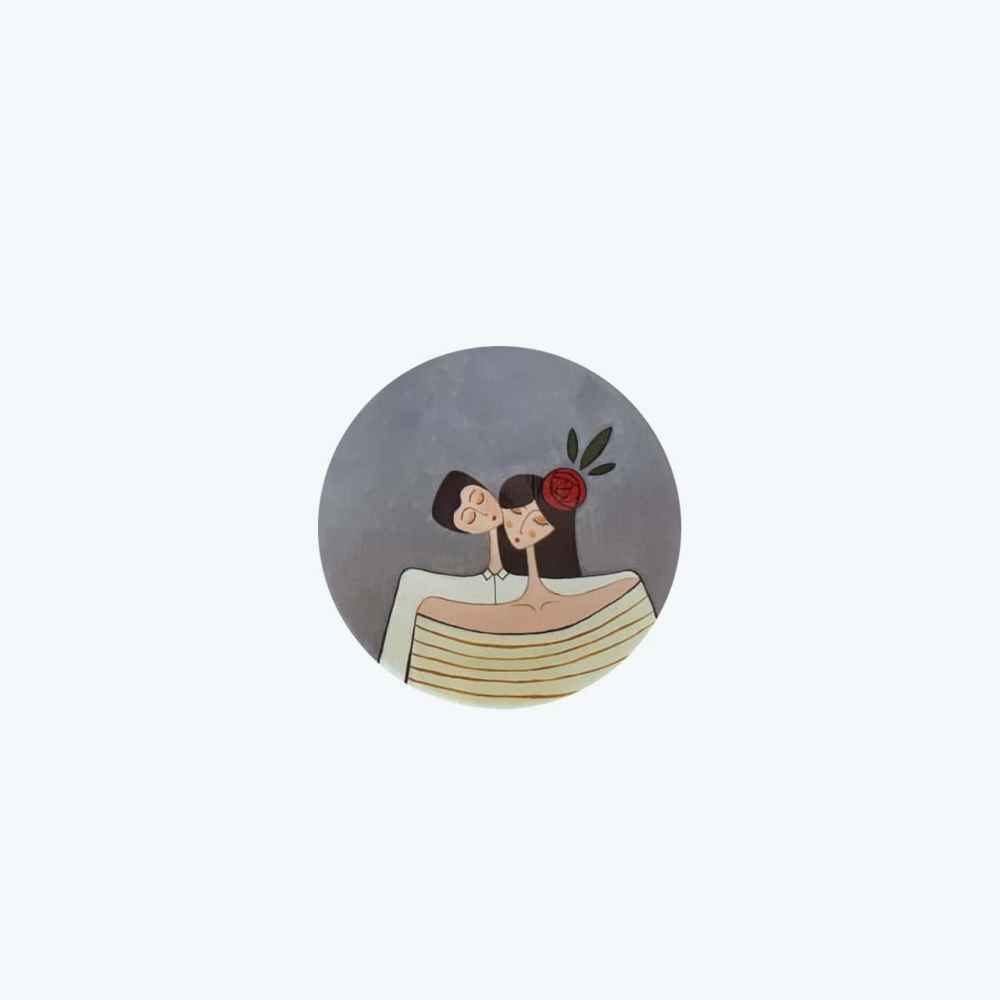 مجموعة من 3 أطباق فخار مزخرفة مرسومة يدوياً بصورة الحب