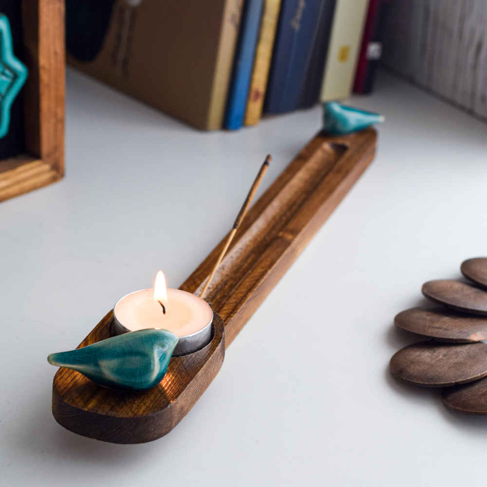 حامل بخور خشبي – موديل طائر