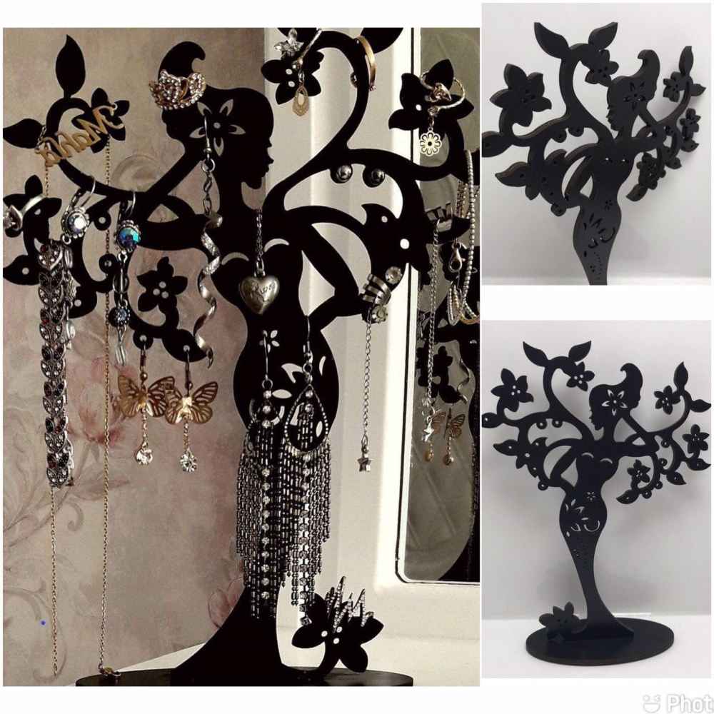 حامل ومُنظِّم مجوهرات خشبي جديد طراز ملاك