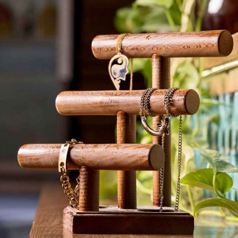 حامل ومُنظِّم مجوهرات خشبي جديد طراز بربارا