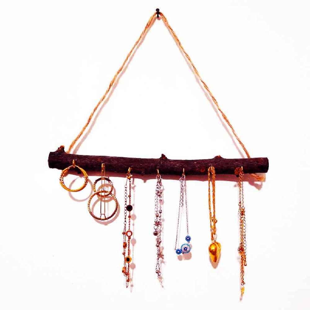 حامل ومُنظِّم مجوهرات خشبي جديد طراز ريفي (x2)