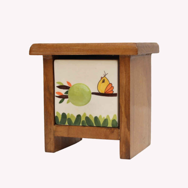 الصندوق اليدوي المصنوع من درج سيراميكي واحد مع صندوق خشبي