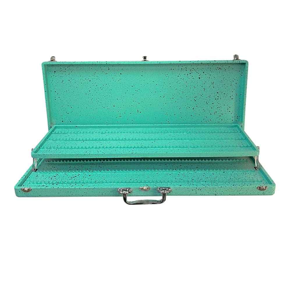 حافظة أقلام ملونة معدنية 120 لون مع درج – سلسلة تيركواز للفنانين