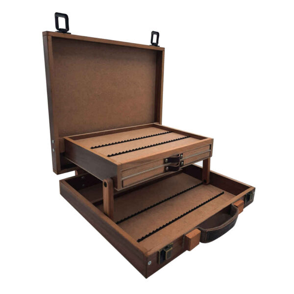 حافظة أقلام ملونة خشبية 120 لون مع درج - تصميم سالفا للفنانين