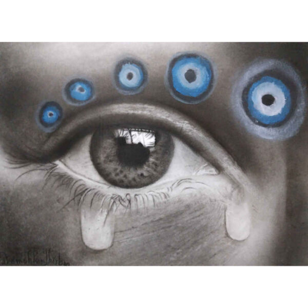 الرسم بالقلم الأسود الأصلي - عين الحسود