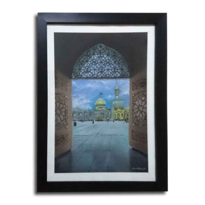الرسم بالباستيل الواقعي الأصلي على الورق المقوى – ضريح الإمام الرضا المقدس
