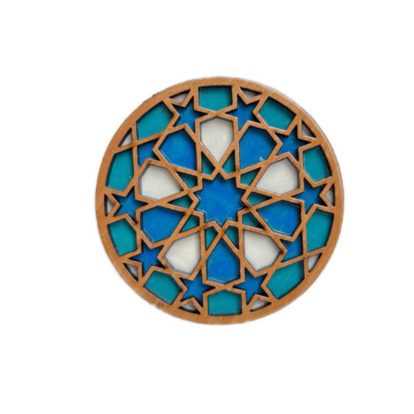 کوستر هندسي خشبي بتصميم دريا (×٢)