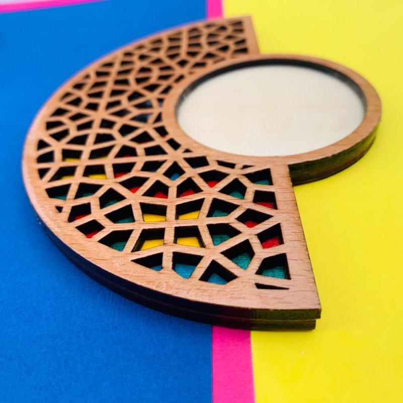 کوستر هندسي خشبي بتصميم ديزاين (×٢)