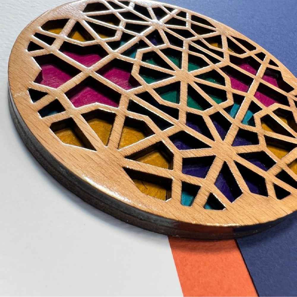 کوستر هندسي خشبي بتصميم سارة (×٢)