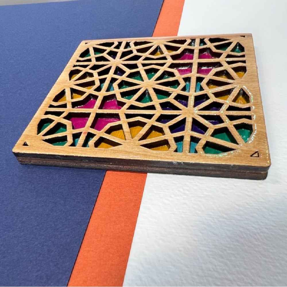 کوستر هندسي خشبي بتصميم تارا (×٢)