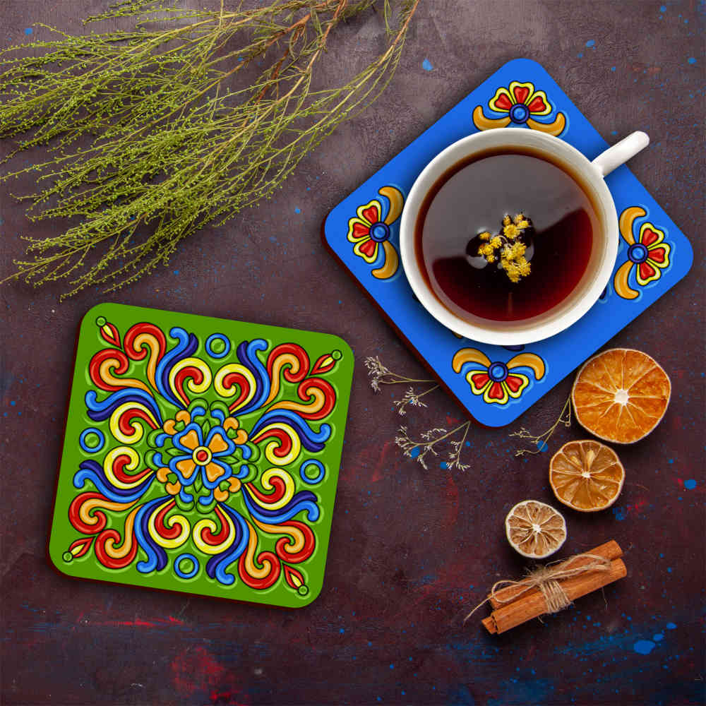 مجموعة كوستر فني بتصميم بلاط