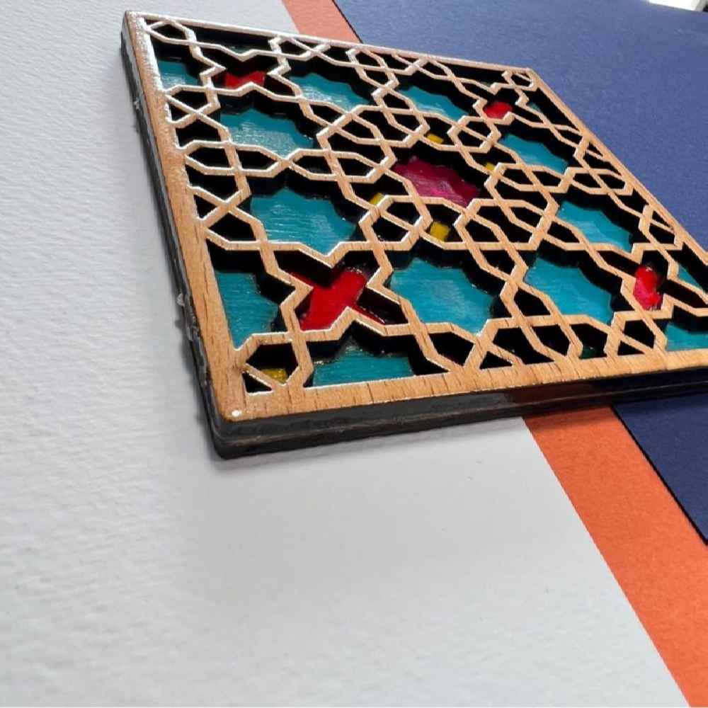 کوستر هندسي خشبي بتصميم تينا (×٢)