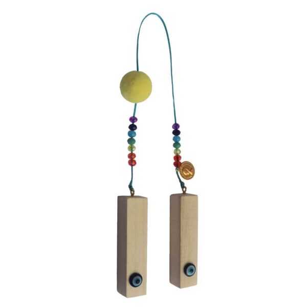 قلادة زينة مرآة الرؤية الخلفية للسيارة - موديل عين الحسد ملونة