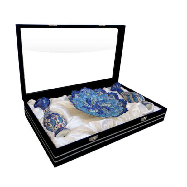 مجموعة هدايا محفظة طراز فازات وصحن من الفخار