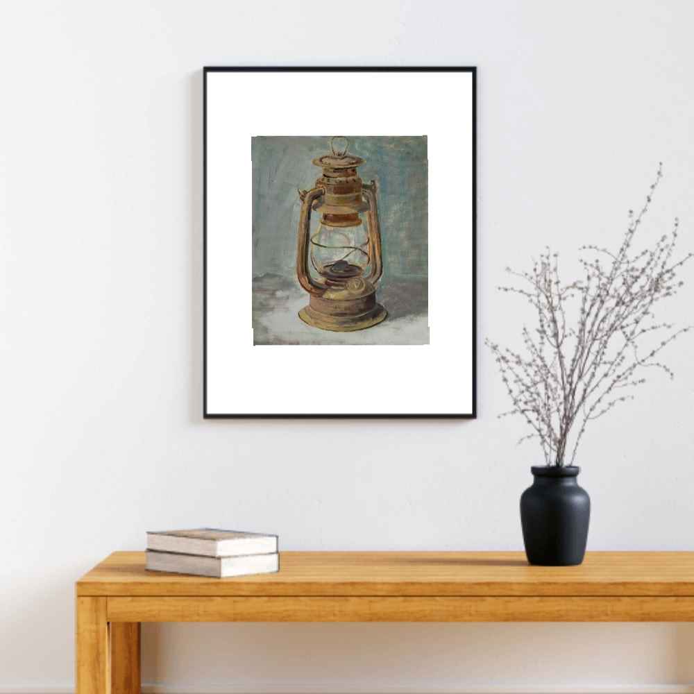 الرسم التصويري الزيتي الواقعية الأصلي على الورق المقوى – ضوء الفانوس