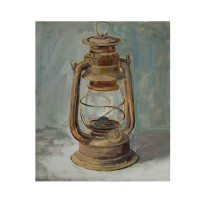 الرسم التصويري الزيتي الواقعية الأصلي على الورق المقوى – ضوء الفانوس