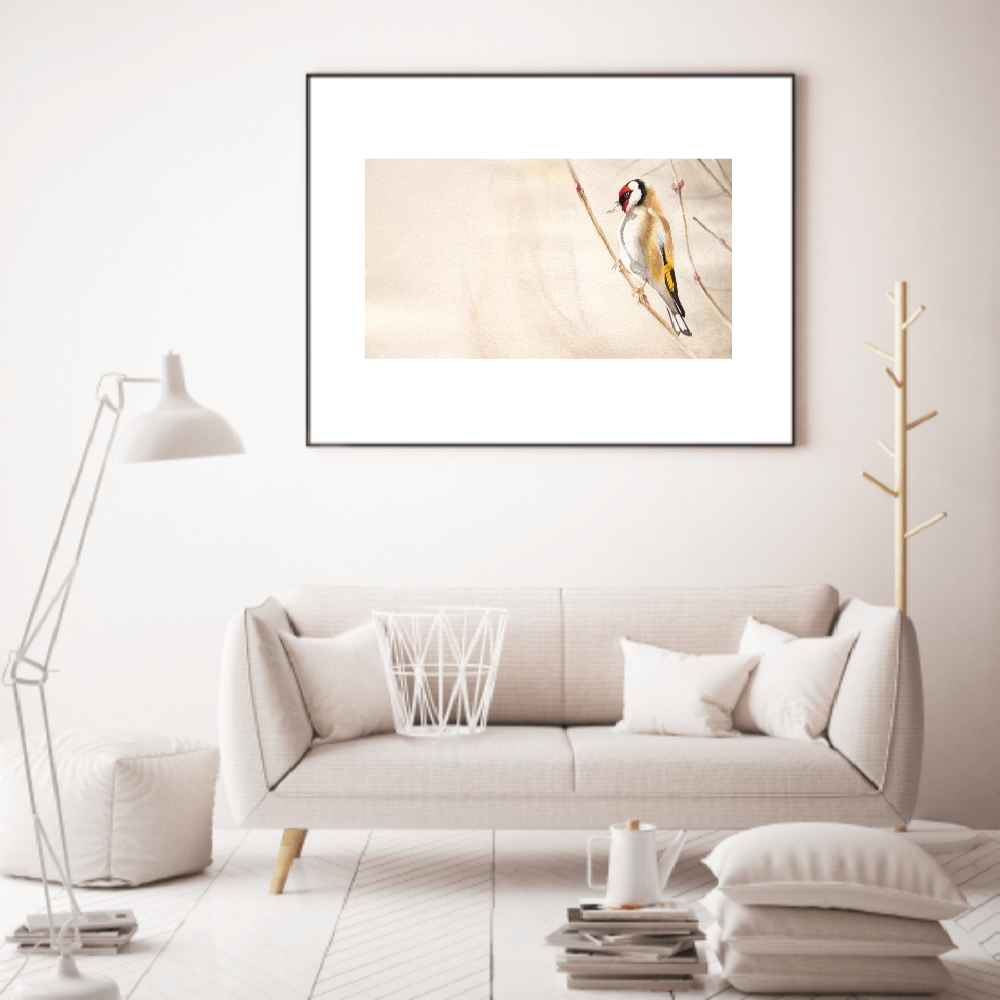 الرسم التصويري الزيتي الواقعي الأصلي على الورق المقوى – طائر