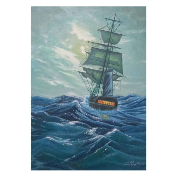 الرسم التصويري الزيتي الواقعي الأصلي على قماش - بحر