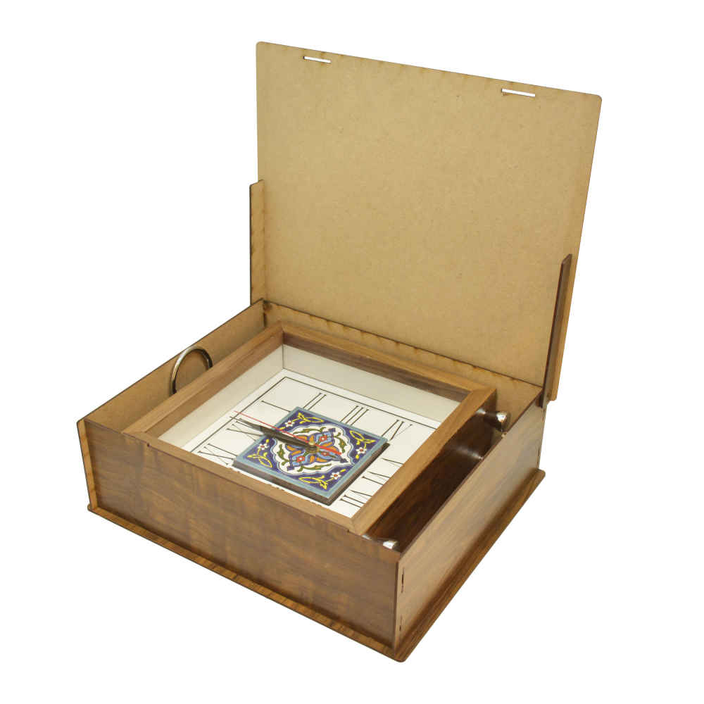 ساعة مكتب خشبية بنمط إيراني باسم نازنین