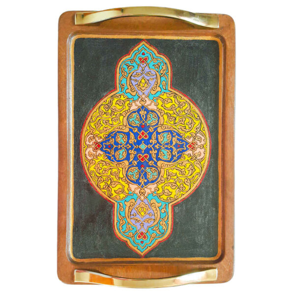 صينية خشبية "إسلامي" – نقوش فارسية خالدة للشاي والمزيد