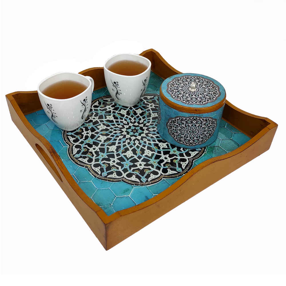 صينية خشبية “حوض” – مستوحاة من حدائق فارس، مثالية للوجبات الخفيفة