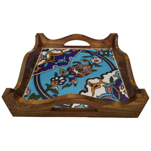 صينية تقديم "يارا" – تشطيب خشبي فارسي للشاي، القهوة والمزيد