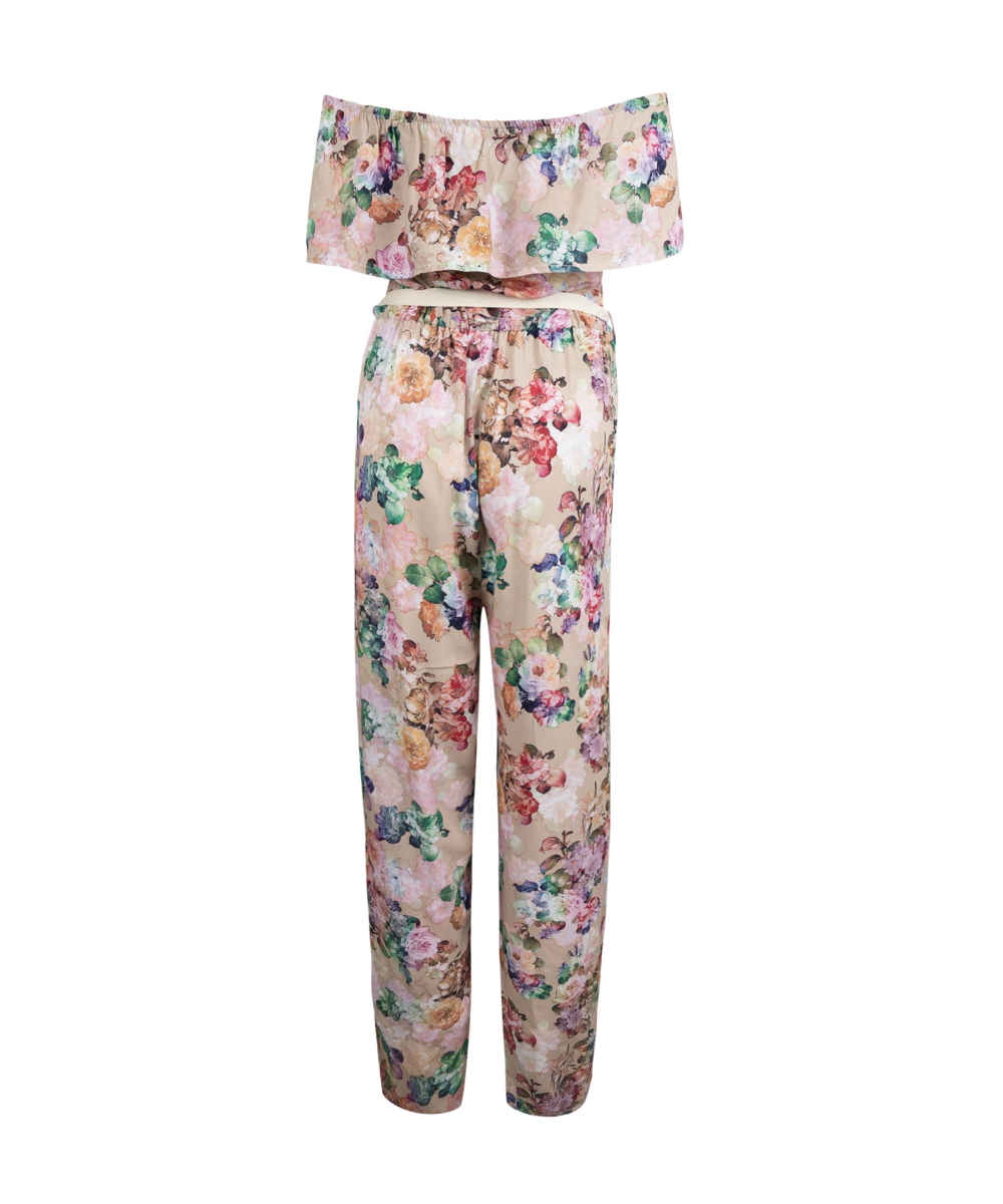 جمبسوت مزخرف بالزهور مع حزام جانبي للنساء موديل لايا