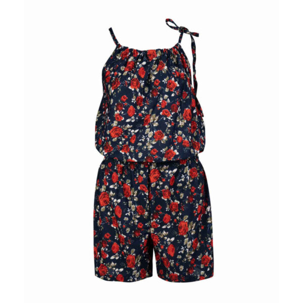 رمبر مزخرف بالزهور للنساء مع أرجل قصيرة موديل لاله