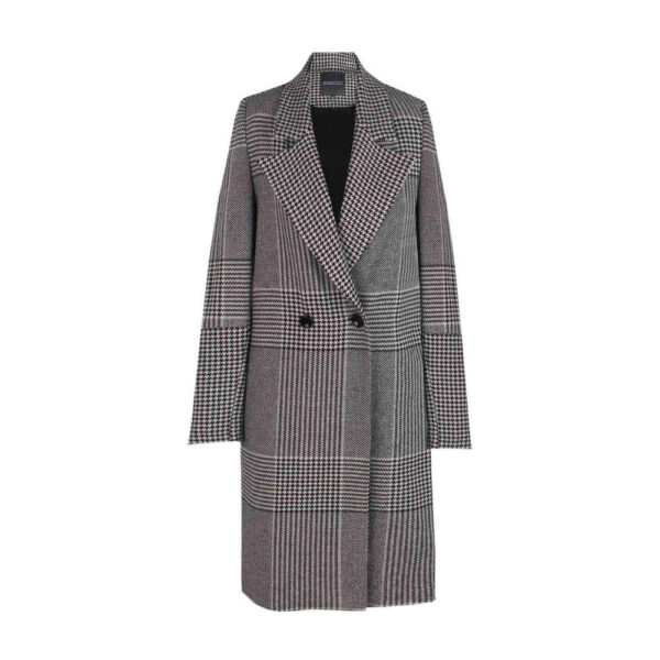 معطف قطني ذو صدرين للنساء