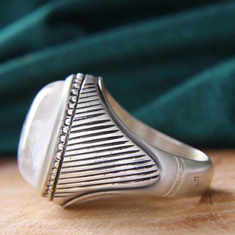 خاتم درّ النجف فضة إسلامي للرجال – علي ولي الله